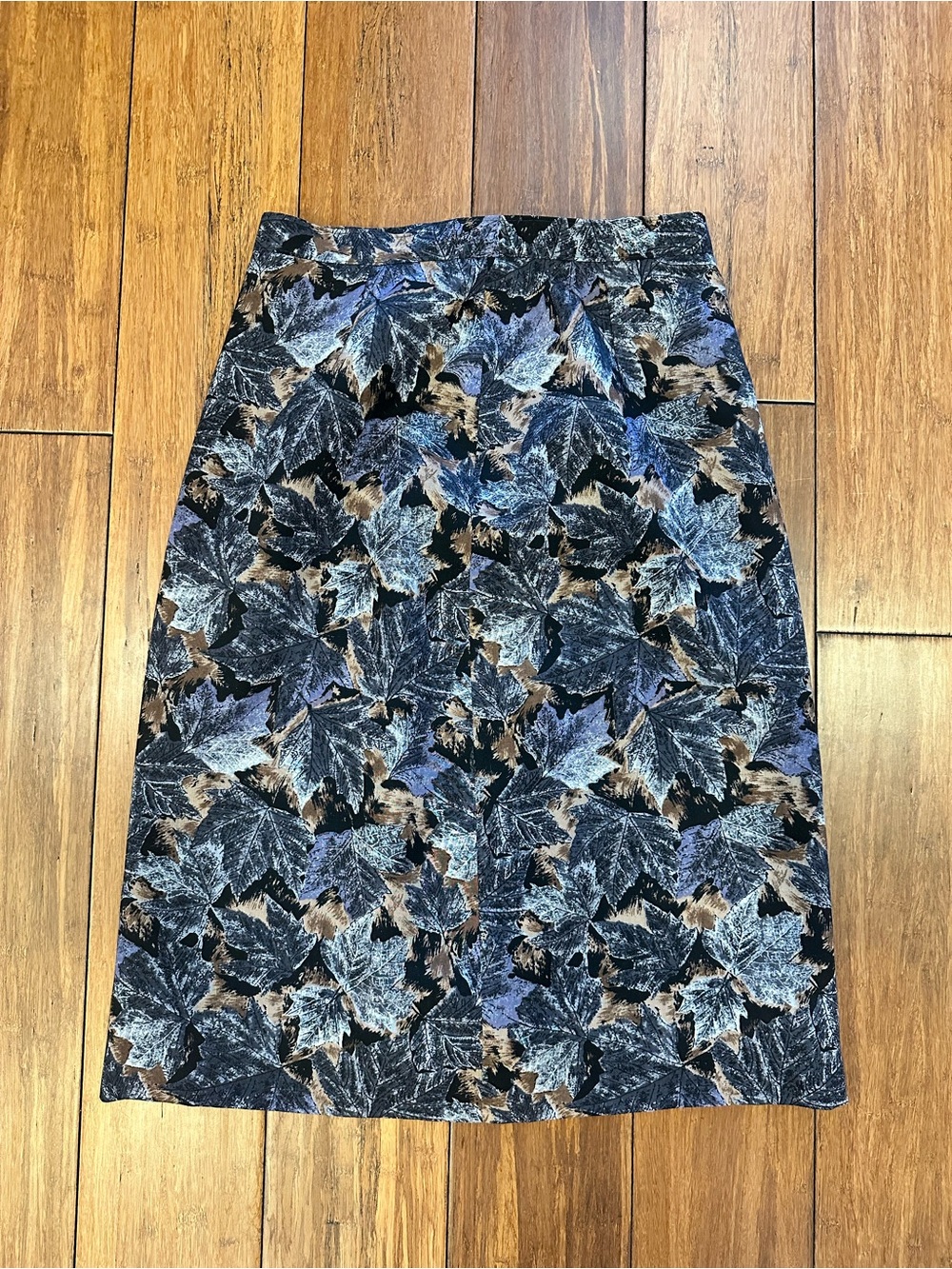 Vintage Leaf Print Skirt